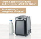 Kompakt Eismaschine & Joghurtbereiter EZ 7407 mit Kompressor 1,2 L 2-in-1 Eis Sorbet Frozen Joghurt inkl Zubehör