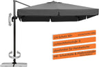 Sonnenschirm 300x300 cm quadratisch mit Alu Stahl Gestell Polyester UV Schutz 50+ anthrazit 782-15