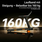 Laufband klappbar mit Steigung SF20 12 kmh 3 PS Motor 15 Prozent Neigung 136 kg Tragkraft LED Anzeige