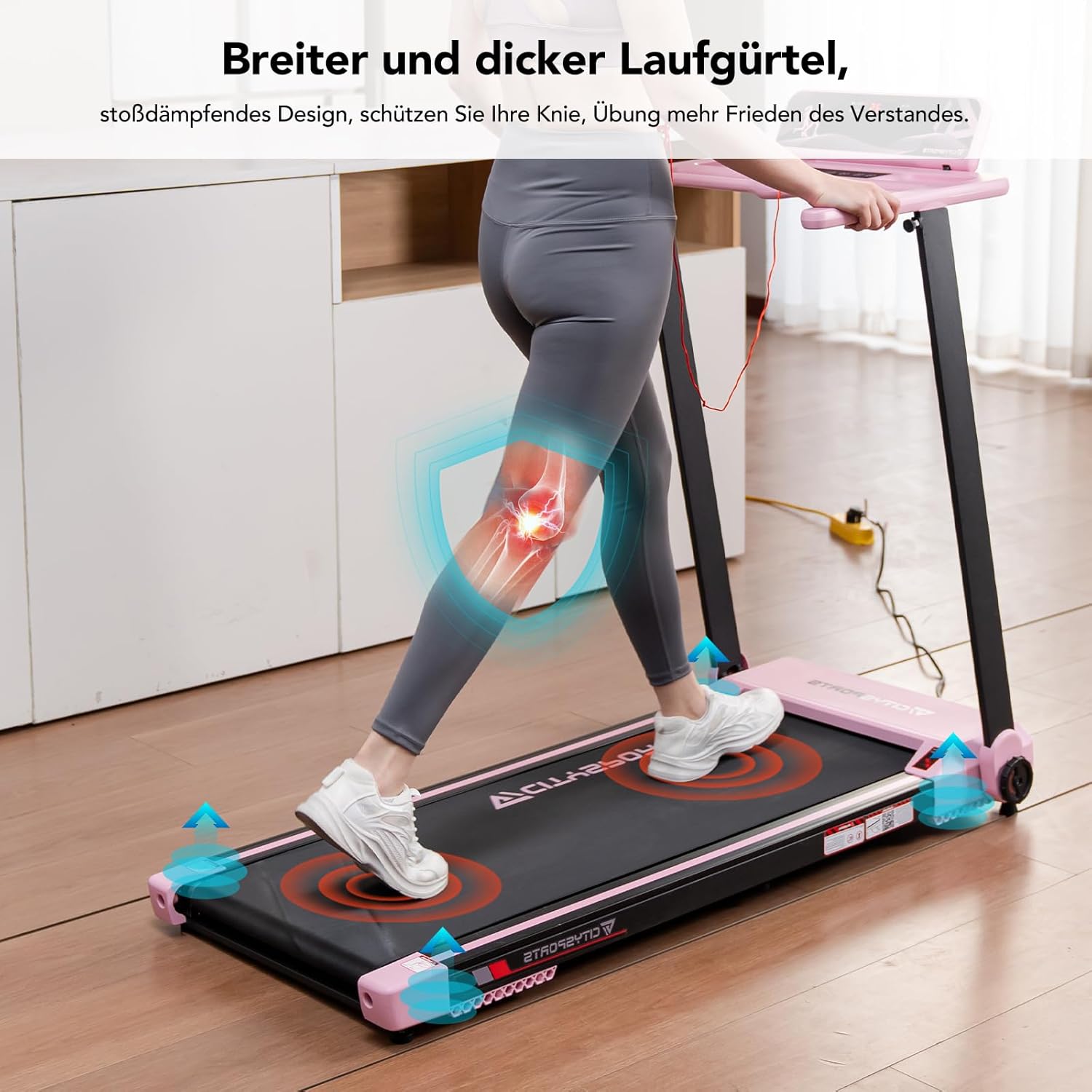 Elektrisches Laufband klappbar CS-WP9 12 km/h 1400 W Walking Pad 110 kg LED Anzeige App Steuerung