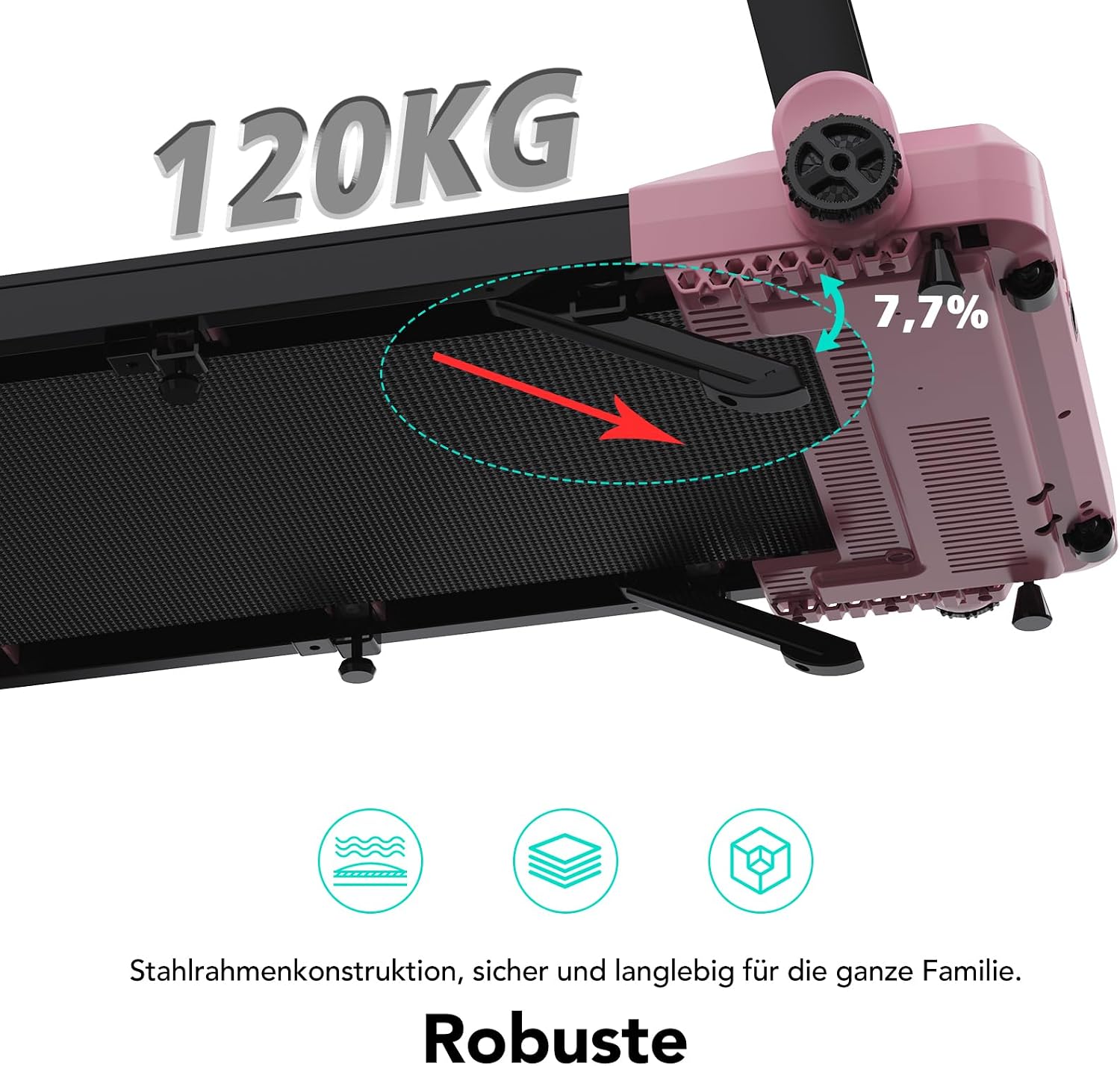 Elektrisches Laufband klappbar CS-WP9 12 km/h 1400 W Walking Pad 110 kg LED Anzeige App Steuerung
