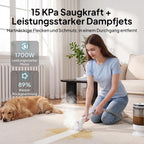 Polsterreiniger Nasssauger LVCUCM002 mit Dampffunktion 15 kPa und 1,6 L Tank für Teppiche Sofa und Auto