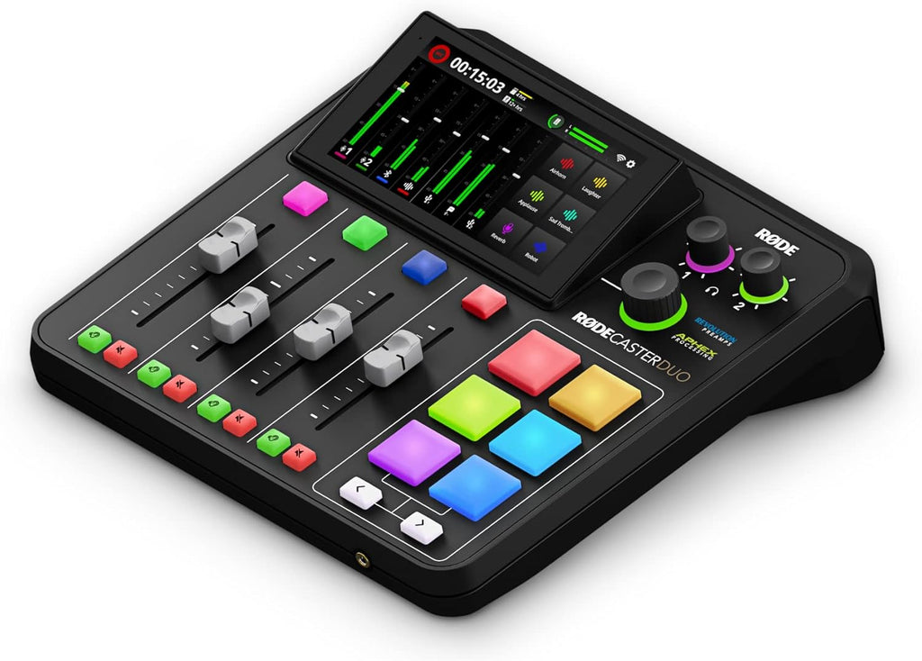 Audio Produktionssystem RØDECaster Duo RC Duo 4-Kanal Mixer mit USB-C Bluetooth Wi-Fi Dual USB und Touchscreen