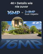 Überwachungskamera Duo 3 PoE 16MP Dual-Objektiv 180° Panorama Außenbereich Bewegungserkennung Personen Fahrzeug Tier 24/7 Aufnahme