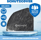 Sandfilteranlage Poolfilter 10200 l/h 400 W 20 L Tank 7 Wege Ventil mit Druckanzeige für Pools bis 60000 L Adapter Ø32–38 mm und Abdeckhaube