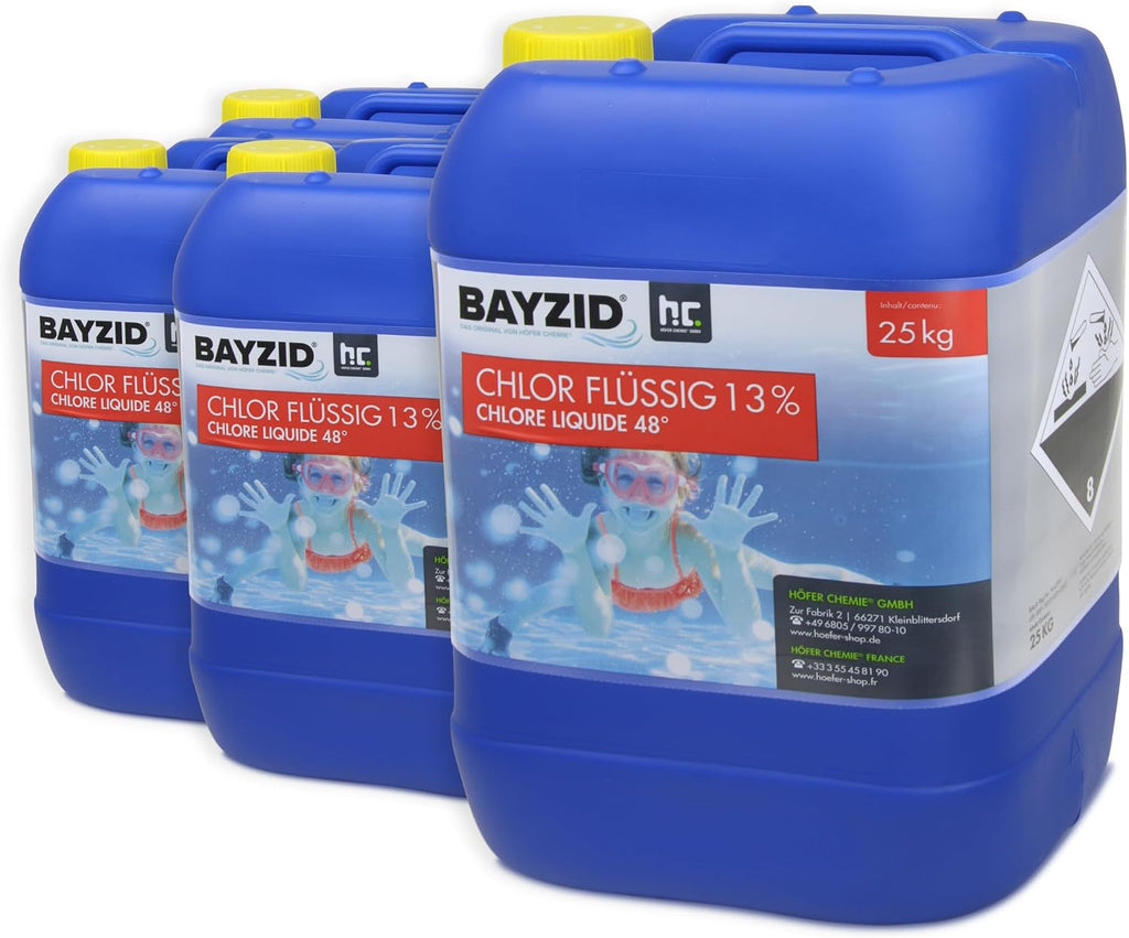 Pool Flüssigchlor SW538-2022 4 x 25 kg mit 13–15 % Aktivchlorgehalt