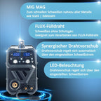 MIG MAG Schweißgerät 200A IGBT Inverter FLUX Lift TIG MMA synergischer Drahtvorschub 230V Metall