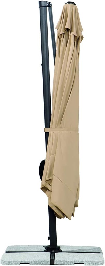 Sonnenschirm 300x300 cm quadratisch mit Alu Stahl Gestell Polyester UV Schutz 50+ anthrazit 782-15