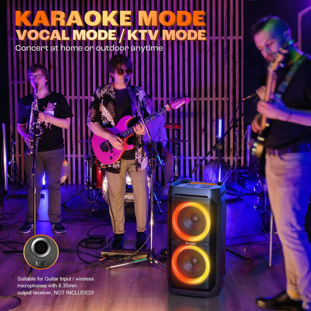 Bluetooth Lautsprecher 240W Max T11 IPX6 115dB Subwoofer RGB Licht Mikrofon Gitarren Eingang für Party