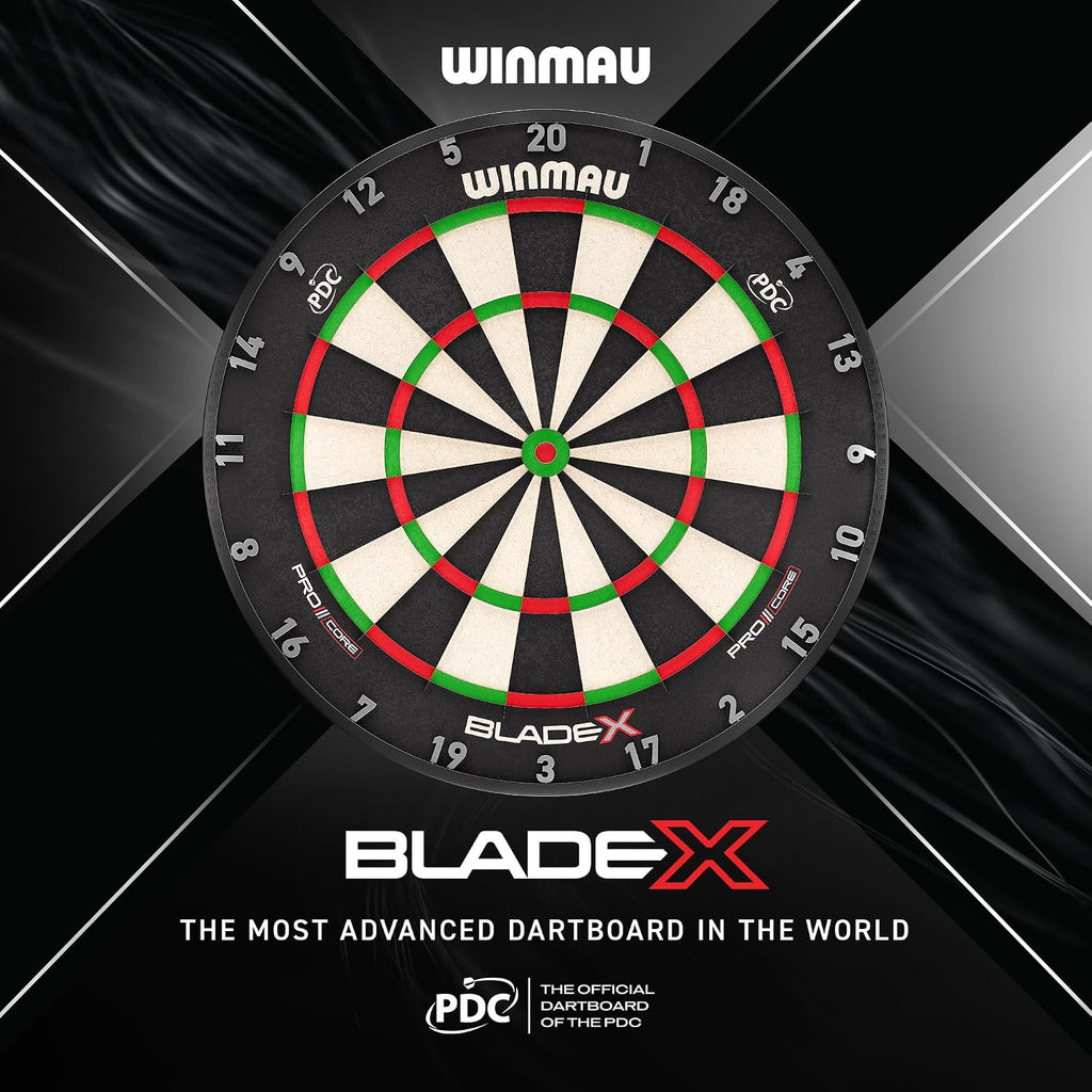 Steeldartscheibe Blade X Pro Core 3061 aus Sisal 48 x 48 cm mit Rota-Lock Montage Flights und Case
