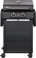 Elektrogrill eCRAVE 2 97116 2 Heizelemente 1300W 2-Zonen Grill Gussrost Grillwagen mit Stauraum Thermometer