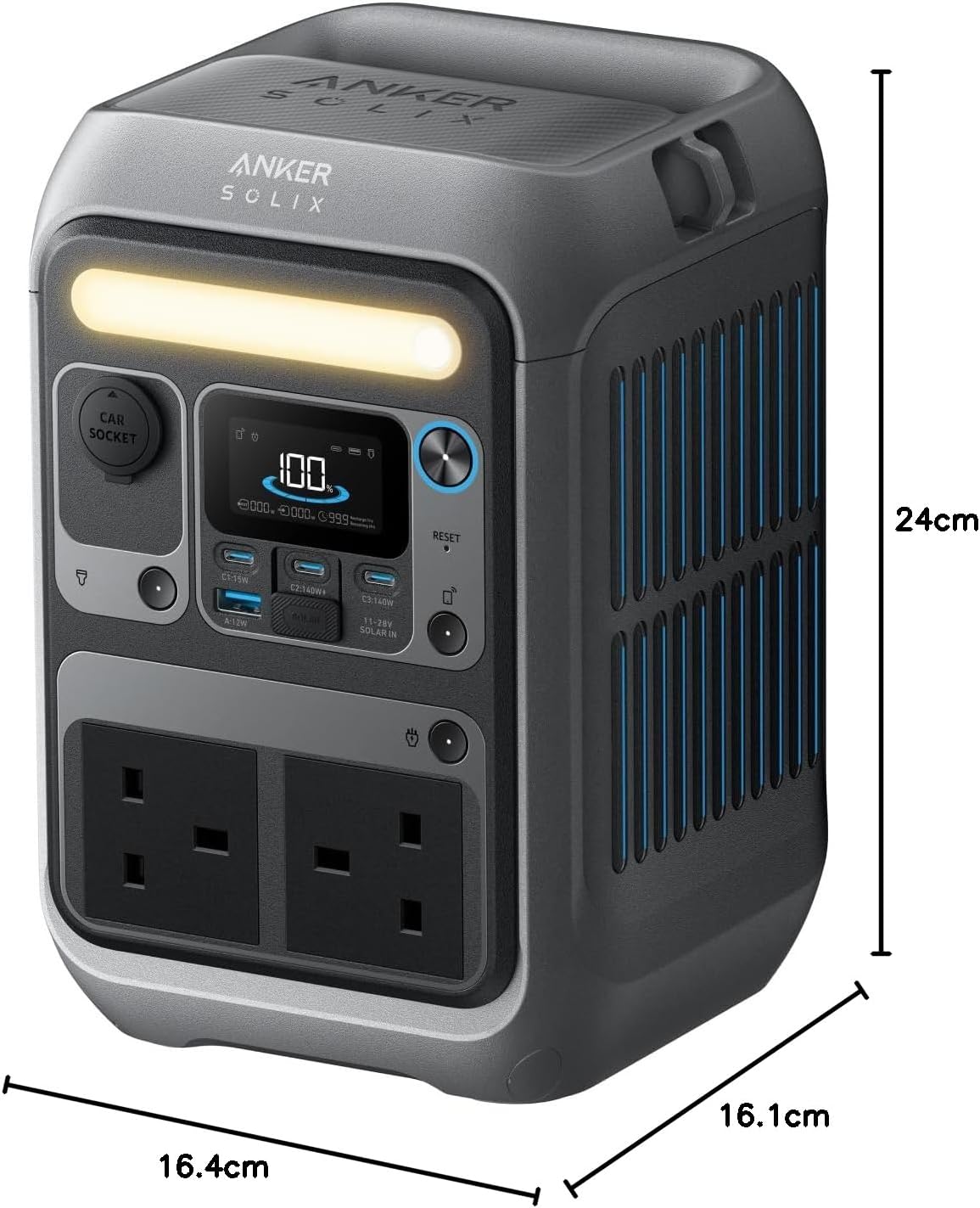Tragbare Powerstation A1722 288 Wh LiFePO4 300 W mit 600 W Spitzenleistung und Solar-Kompatibilität