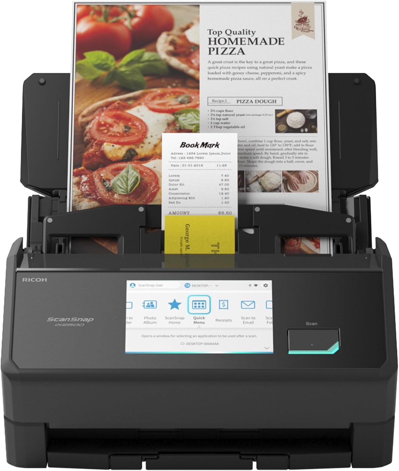 Dokumentenscanner iX2500 Duplex ADF 100 Blatt 45 Seiten pro Minute 600 DPI 5 Zoll Touchscreen WLAN USB