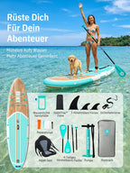 Aufblasbares Stand Up Paddle Board SUPNPFR320 320 cm 200 kg mit Kajaksitz Paddel Pumpe und Rucksack