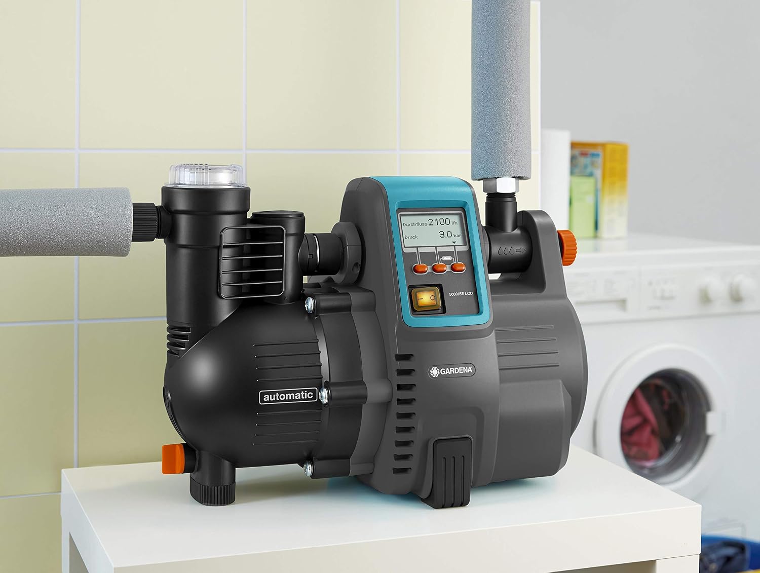 Hauswasserautomat 5000/5E LCD 5000 l/h 1300 W 230 V Druckpumpe mit LC-Display Trockenlaufschutz Edelstahl