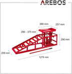 Hydraulische Auffahrrampe mit Wagenheber Hebeplattform 2 t Tragfähigkeit höhenverstellbar für PKW und Kleintransporter