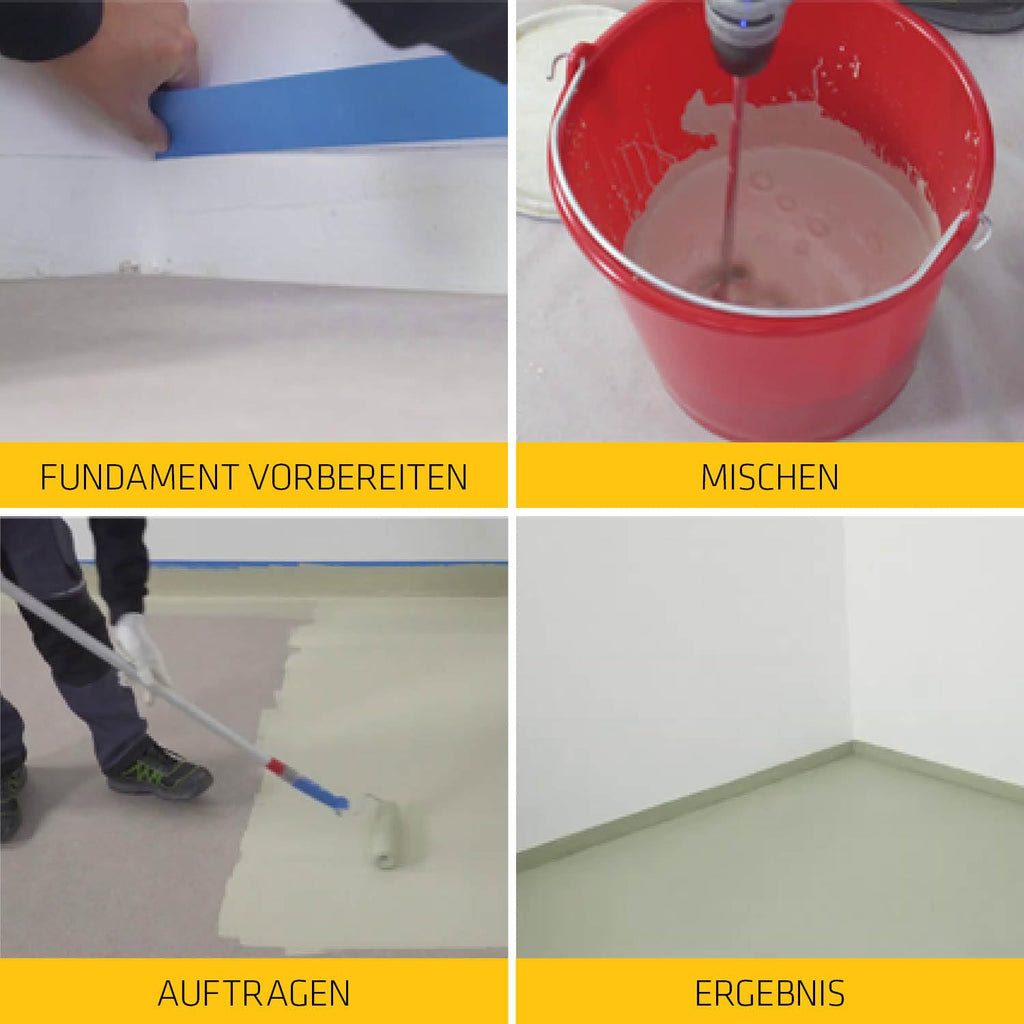 Epoxidharz Bodenbeschichtung Garage RAL7032 Kieselgrau 6 kg für Garagen Keller und Innenräume