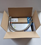 Untertisch Wasserfiltersystem P1000 mit Filterkopf Schläuchen und Eckventiladapter Aktivkohle Filter zur Kalkreduzierung für Trinkwasser