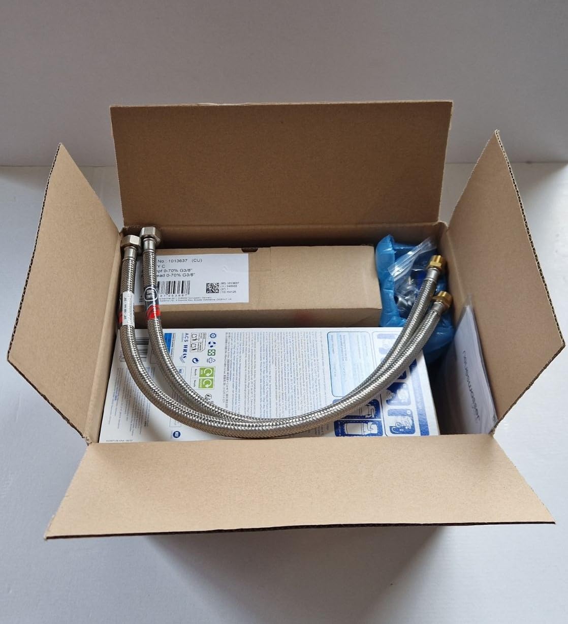 Untertisch Wasserfiltersystem P1000 mit Filterkopf Schläuchen und Eckventiladapter Aktivkohle Filter zur Kalkreduzierung für Trinkwasser