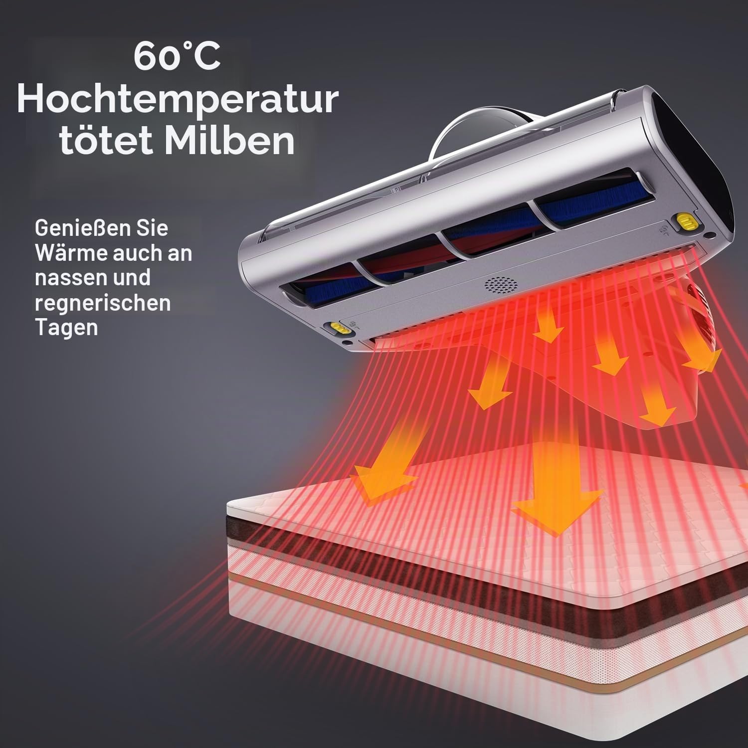 Milbensauger Matratzenreiniger 700W BX7 Pro UV-C Ultraschall HEPA Filter 16kPa Staubsensor für Sofa Bett Polster