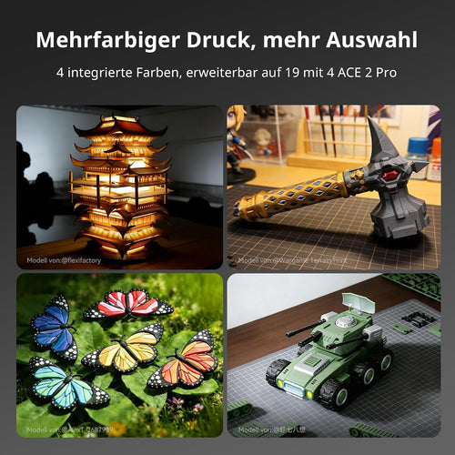 3D Drucker Kobra X Multi Color 600 mm/s FDM Drucker mit 4 Farben Fernsteuerung und adaptiver Extrusion