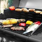 Gasgrill Grillwagen 4+1 Brenner RED 4 Hauptbrenner 1 Seitenkocher Edelstahl Grillfläche 61x42cm freistehend Schwarz