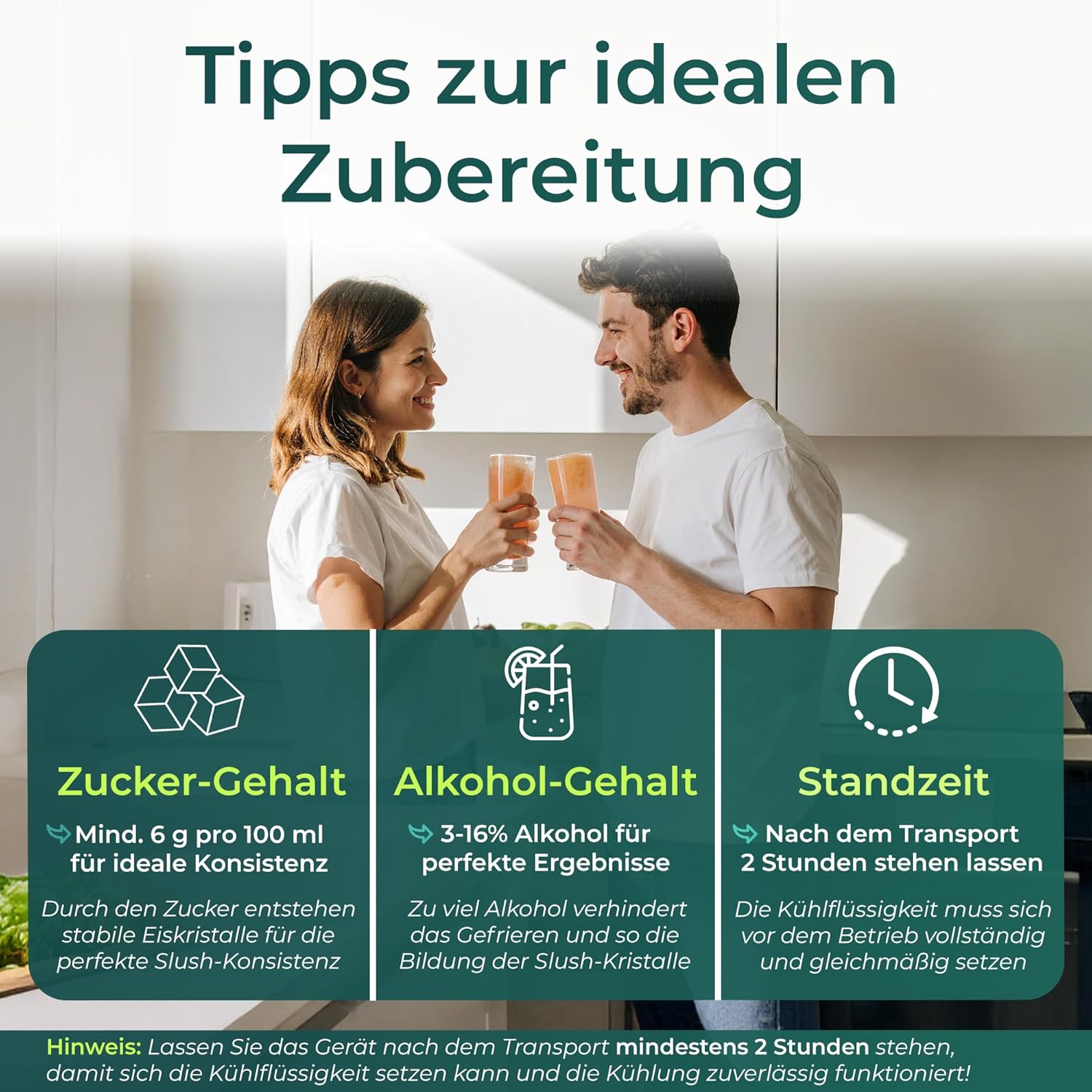 Slush Maschine 2 L mit 5 Programmen automatischer Reinigung Touch-Steuerung und Zubereitung ohne Eis