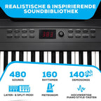 Digitalpiano 88 Tasten RECITALPLAY mit 480 Sounds USB MIDI Ständer Pedal Kopfhörer und Tasche
