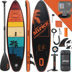 Aufblasbares Stand Up Paddle Board SUP001 320 x 81 x 15 cm bis 200 kg mit Kamerahalterung Paddel Pumpe Rucksack und 3 Finnen