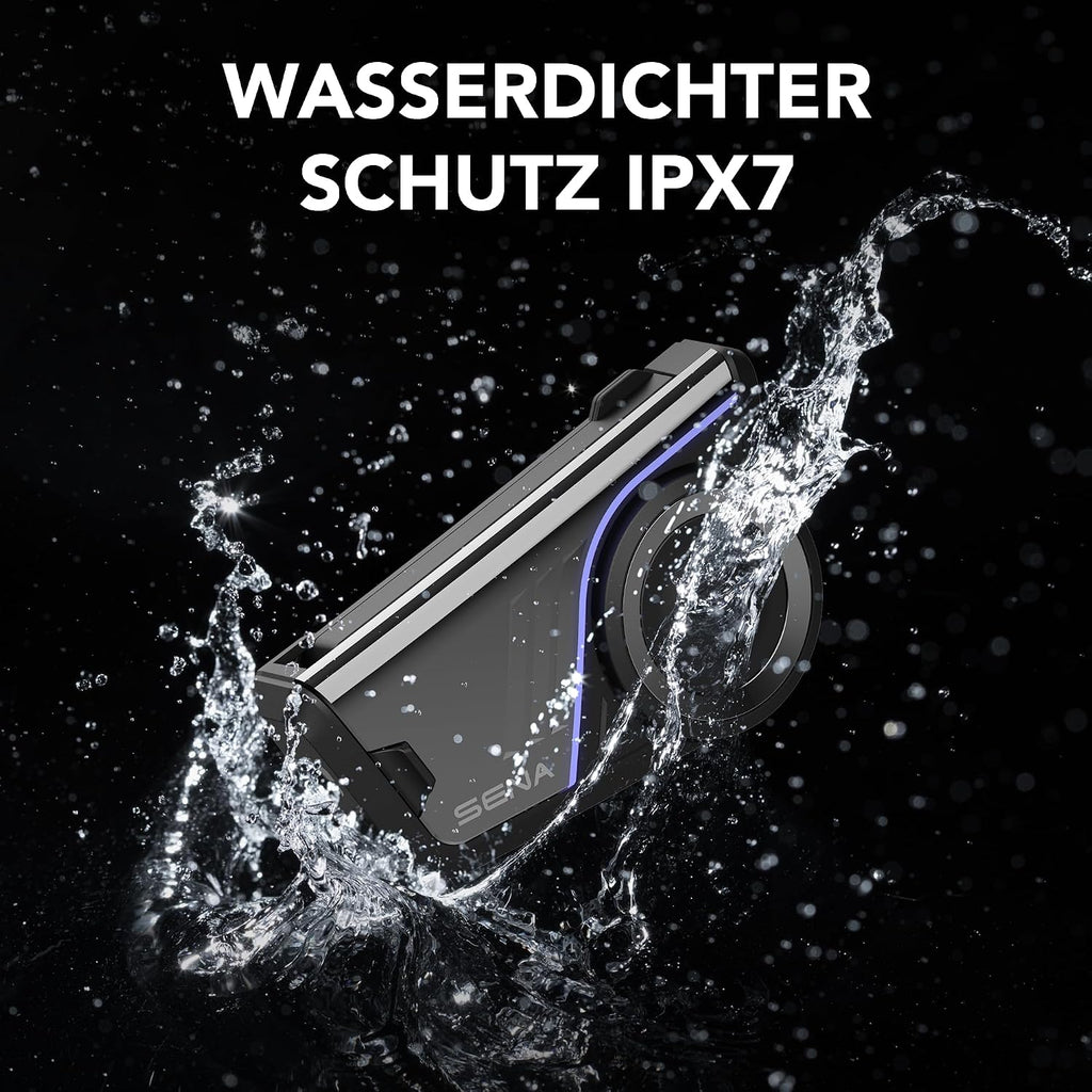 Motorrad Kommunikationssystem 60S mit Mesh 3.0 Bluetooth Intercom IPX7 24 Std Akku und 2 km Reichweite
