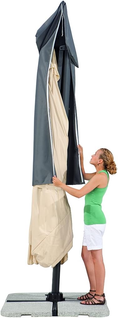 Sonnenschirm 300x300 cm quadratisch mit Alu Stahl Gestell Polyester UV Schutz 50+ anthrazit 782-15