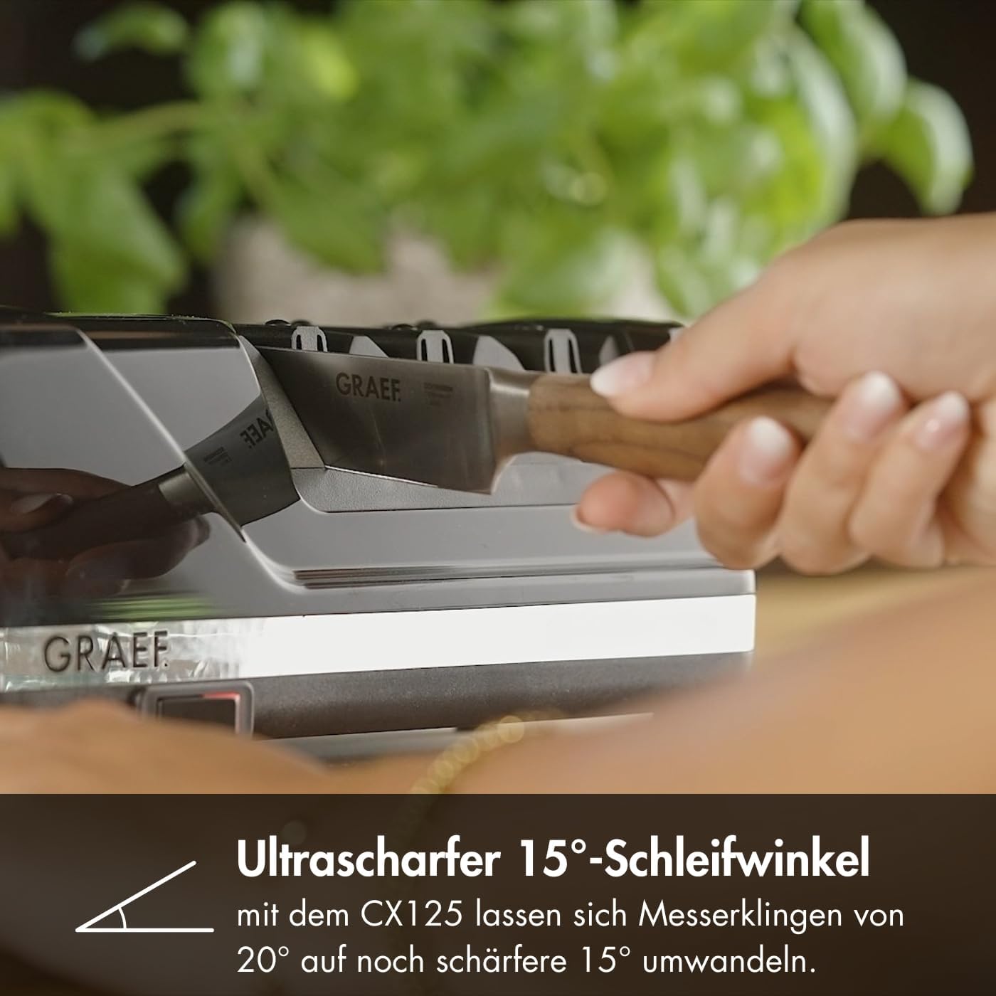 Elektrischer Messerschärfer CX125 3 Stufen 15° Schleifwinkel Diamantbeschichtung für Küchen- und Gewerbemesser
