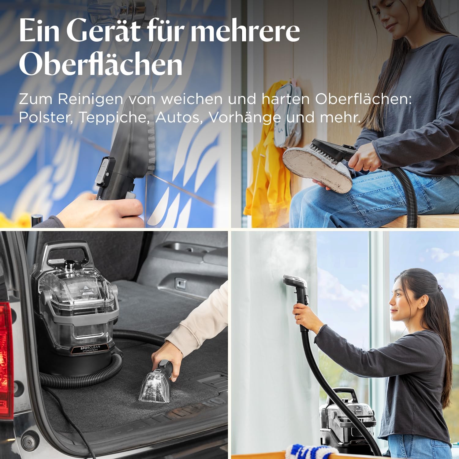 Polster- und Teppichreiniger Nasssauger mit Dampf HydroSteam 1000W Modell 3689N 1,9L Tank für Sofa Auto Teppich