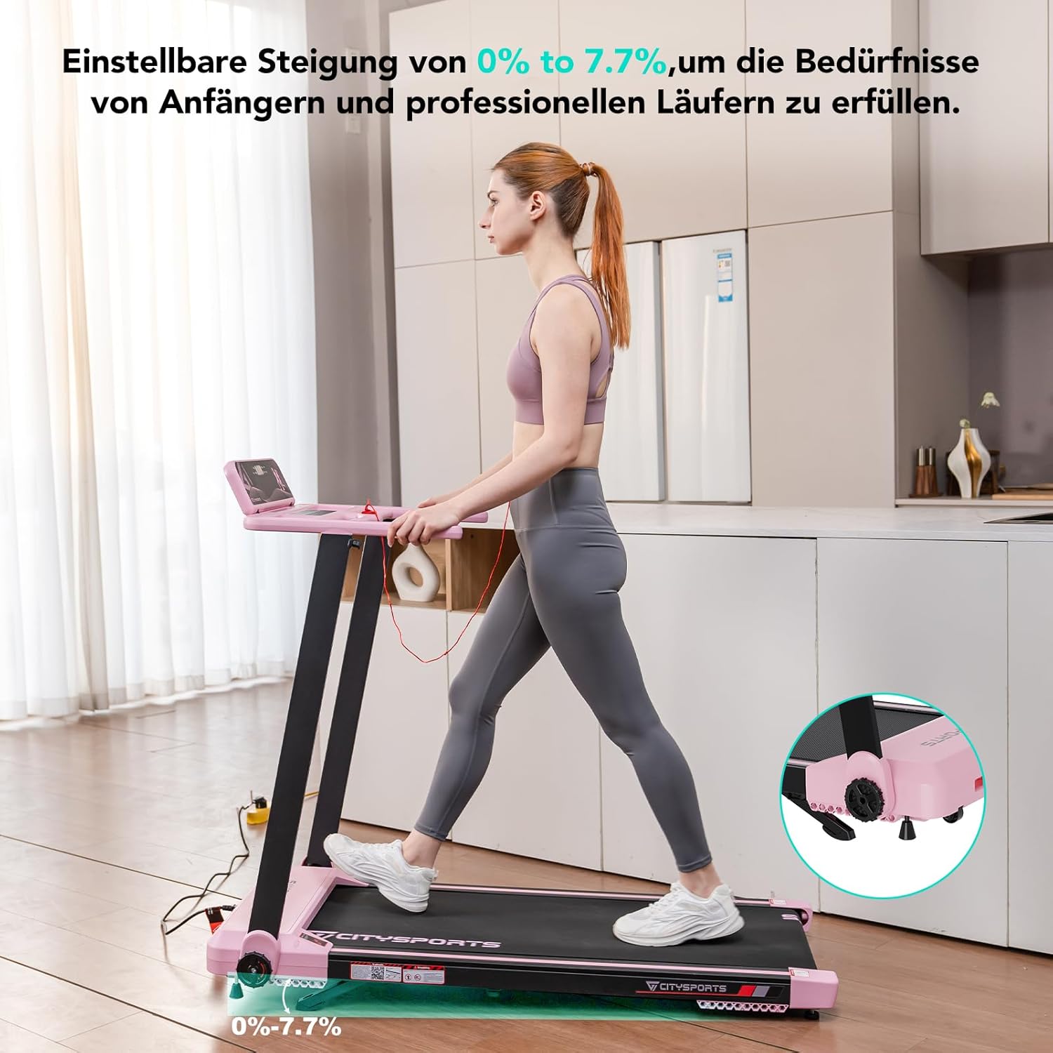 Elektrisches Laufband klappbar CS-WP9 12 km/h 1400 W Walking Pad 110 kg LED Anzeige App Steuerung