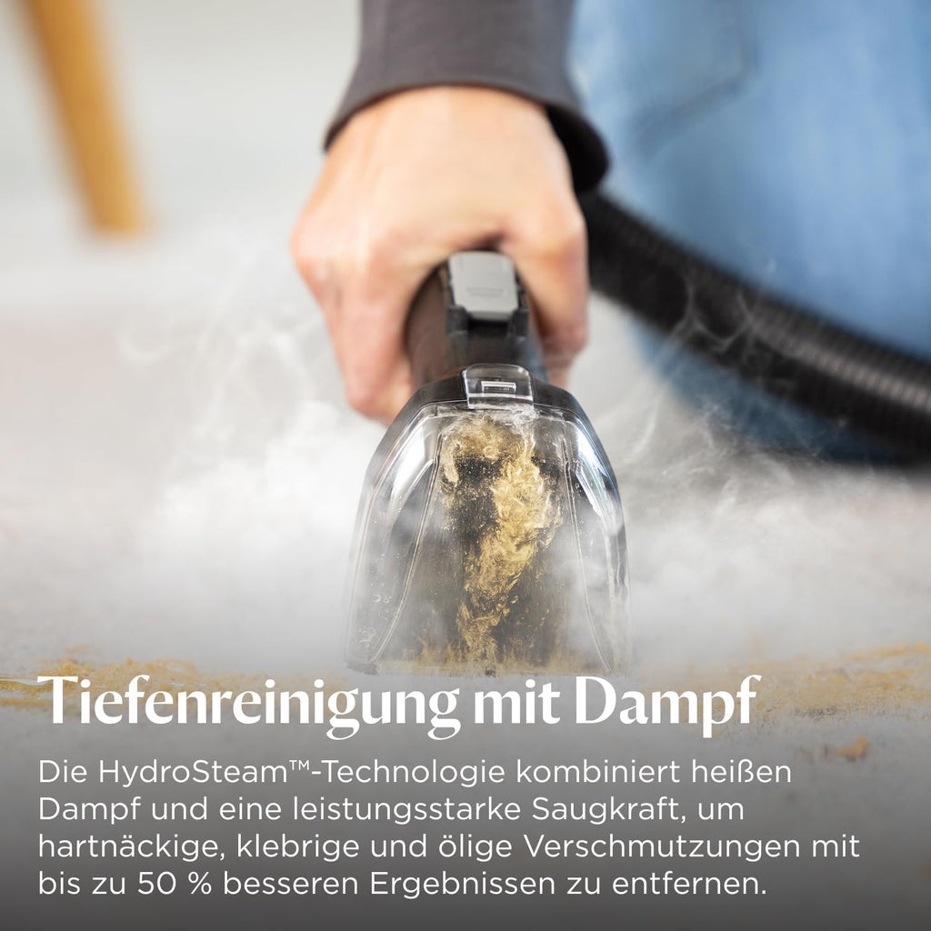 Polster- und Teppichreiniger Nasssauger mit Dampf HydroSteam 1000W Modell 3689N 1,9L Tank für Sofa Auto Teppich