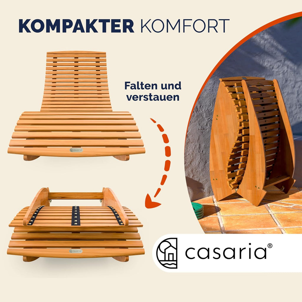 Sonnenliege klappbar Akazienholz 195x60 cm wetterfest 160 kg belastbar ergonomisch Gartenliege Relaxliege 2 Stück