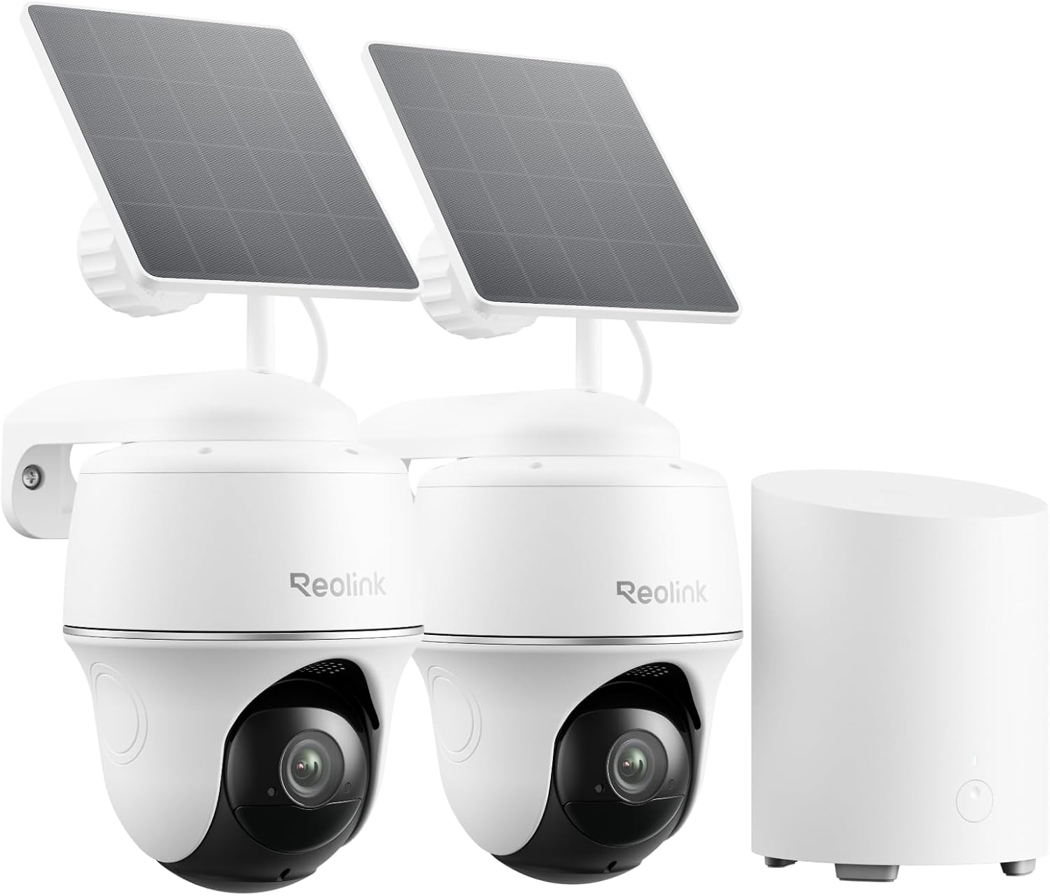 2K WLAN Überwachungskamera Set Home Hub Mini mit 2x Argus PT Lite 360° Schwenkbar Solarpanel KI-Erkennung Akkubetrieb