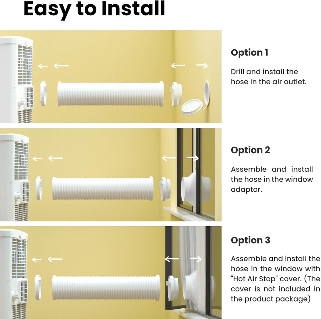 Mobiles Klimagerät 9000 BTU MPPH-09CRN7 3 in 1 Kühlung Entfeuchtung Ventilation 31 qm Raum 63 dB Abluftschlauch