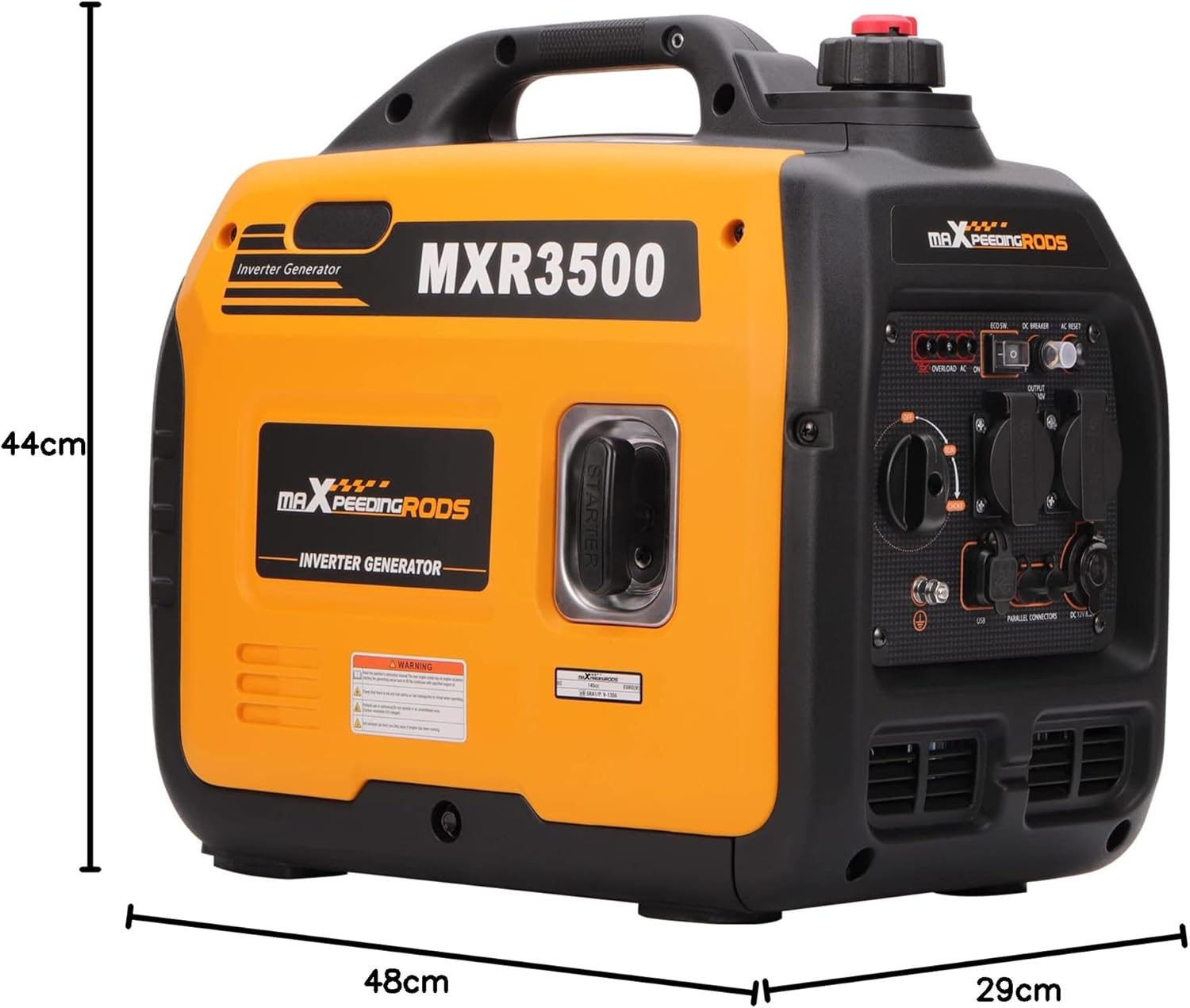 Inverter Stromgenerator MXR3500 3300W Benzin 4-Takt mit 230V Steckdosen USB Anschluss und Eco-Modus