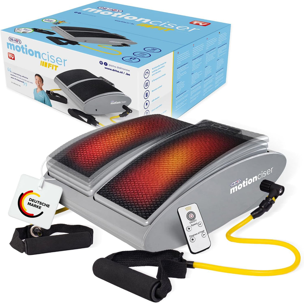 Elektrisches Fußmassagegerät mit Gehsimulation 10 Vibrationsstufen Infrarot-Wärme 30–50 °C inkl Trainingsbänder