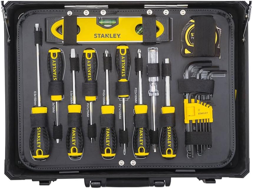 Werkzeugkoffer Set 142-teilig mit Handwerkzeugen und Aluminium Transportkoffer STMT98109-1