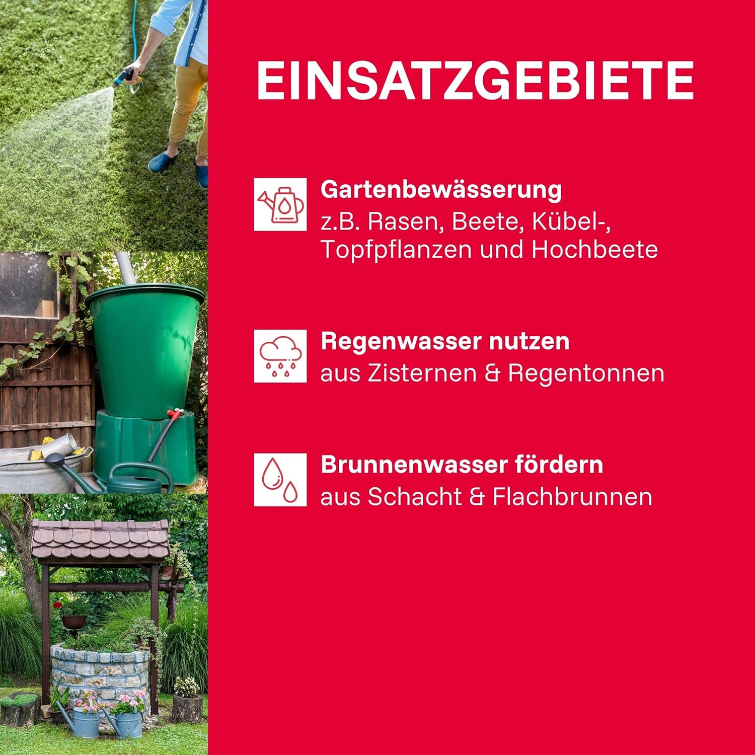 Gartenpumpe Edelstahl GP 5000 INOX 1200W 5000 l/h 45 m Förderhöhe 4,5 bar selbstansaugend Jet-System