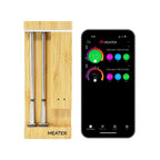 Fleischthermometer Pro Duo OSC-MT-MD201 digital kabellos WiFi 2 Sonden 550°C App Bambus
