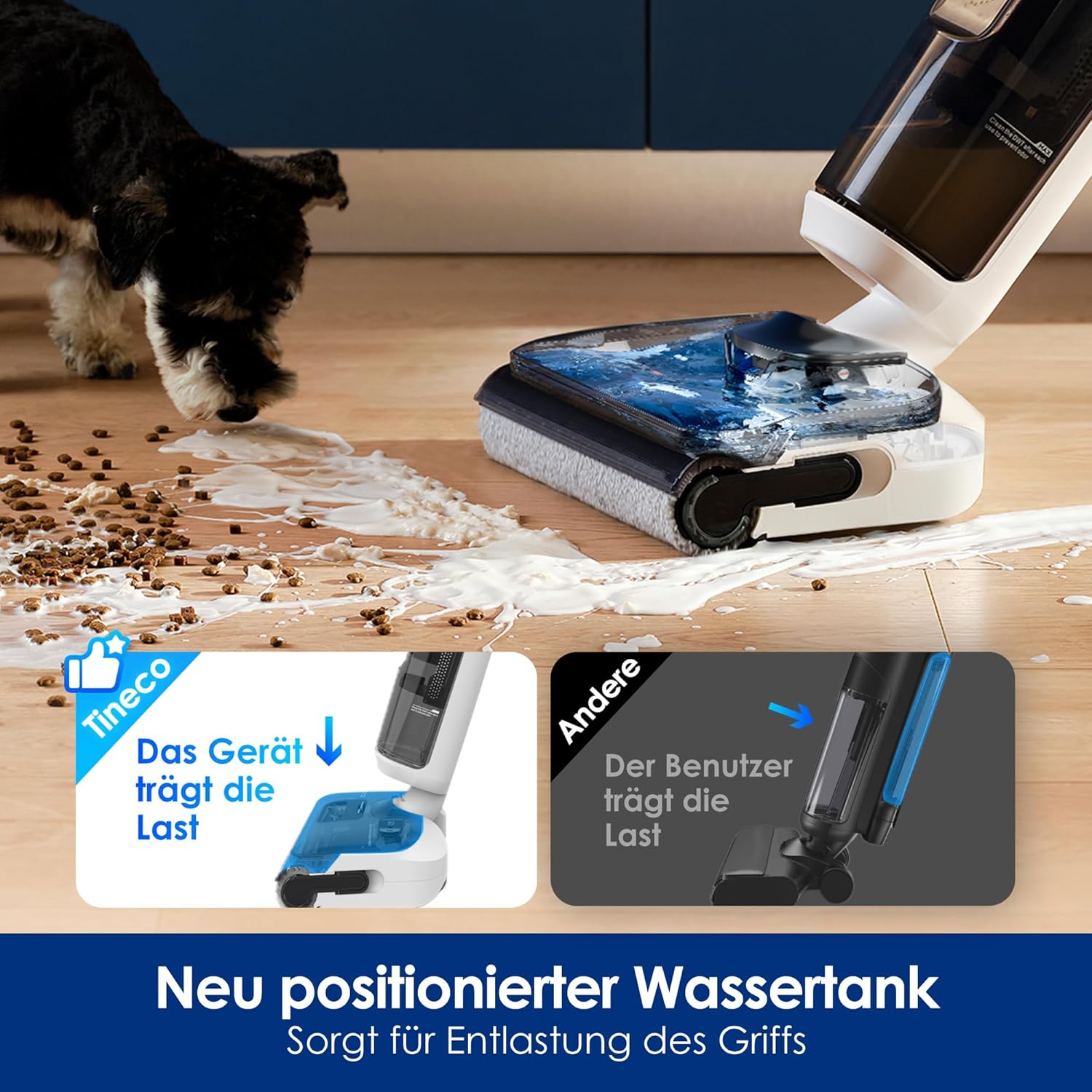 Nass Trockensauger Floor One Stretch S6 180° Flachdesign 13 cm Höhe Selbstreinigung 85°C 40 Minuten Laufzeit Hartböden