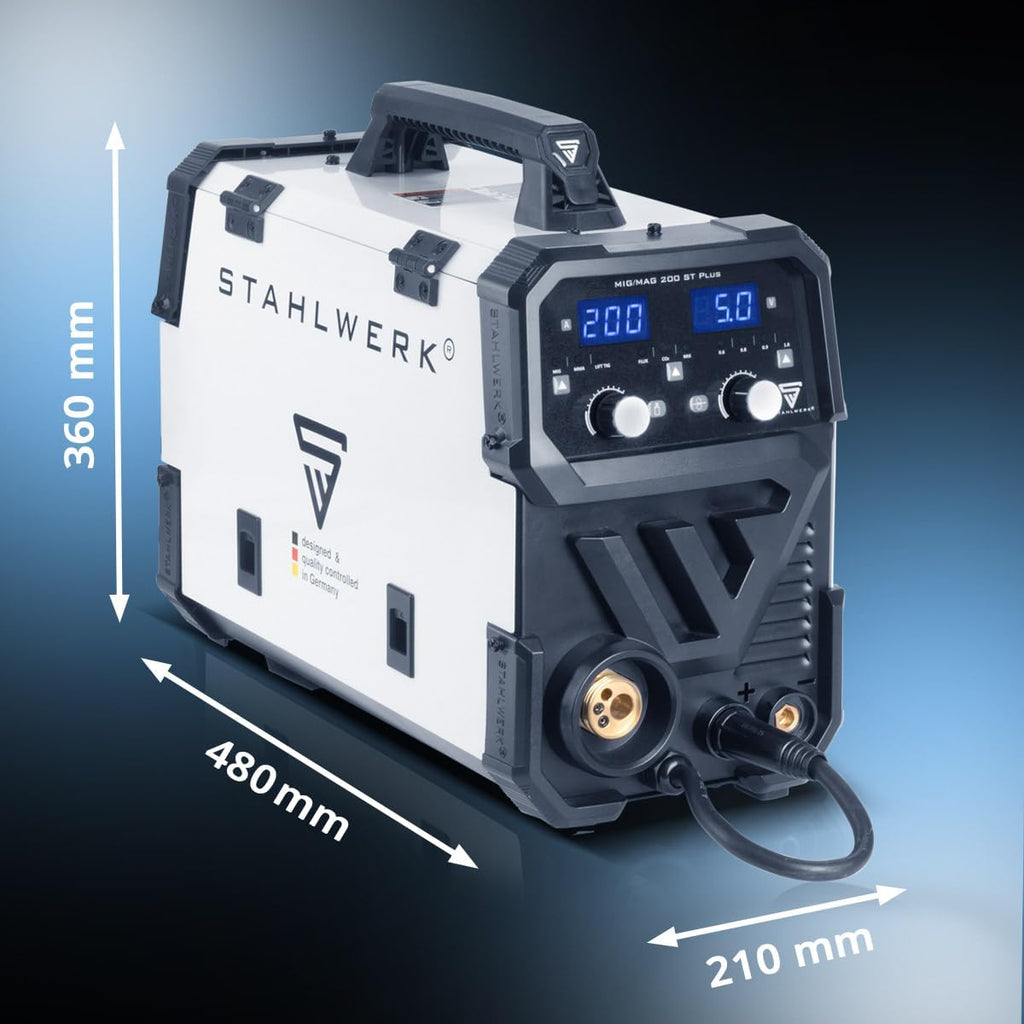 MIG MAG Schweißgerät 200A IGBT Inverter FLUX Lift TIG MMA synergischer Drahtvorschub 230V Metall