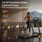 Laufband klappbar mit Steigung SF20 12 kmh 3 PS Motor 15 Prozent Neigung 136 kg Tragkraft LED Anzeige