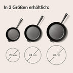 Gusseisenpfanne 28 cm voreingebrannt für Induktion und alle Herdarten backofengeeignet