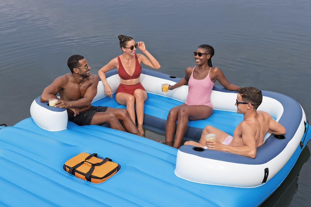 Aufblasbare Badeinsel Hydro-Force Tropical Breeze 43105 für bis zu 6 Personen 389 x 274 cm PVC mit Sonnendach