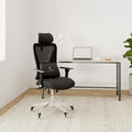 Ergonomischer Bürostuhl Drehstuhl CS BLK 150 kg 4D Armlehnen Lendenstütze Kopfstütze Mesh 65x70x130 cm