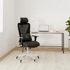 Ergonomischer Bürostuhl Drehstuhl CS BLK 150 kg 4D Armlehnen Lendenstütze Kopfstütze Mesh 65x70x130 cm